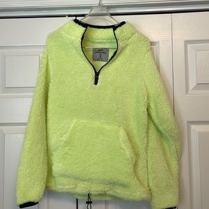 Jackson Hole. Size small. Half zip fleece pull over. Lime green with black trim.